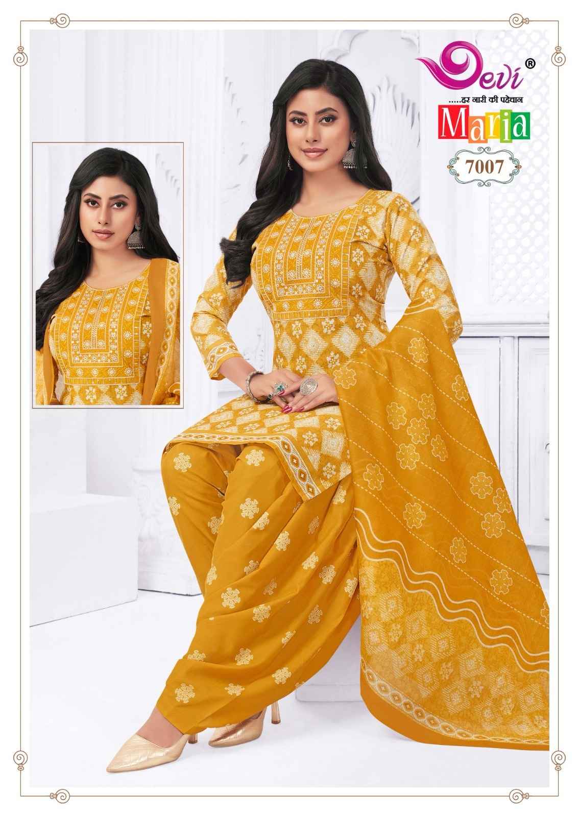 DEVI MARIA VOL-7 HEAVY INDO COTTON PRINTED EMBROIDERY DRESS AT WHOLESALE PRICE