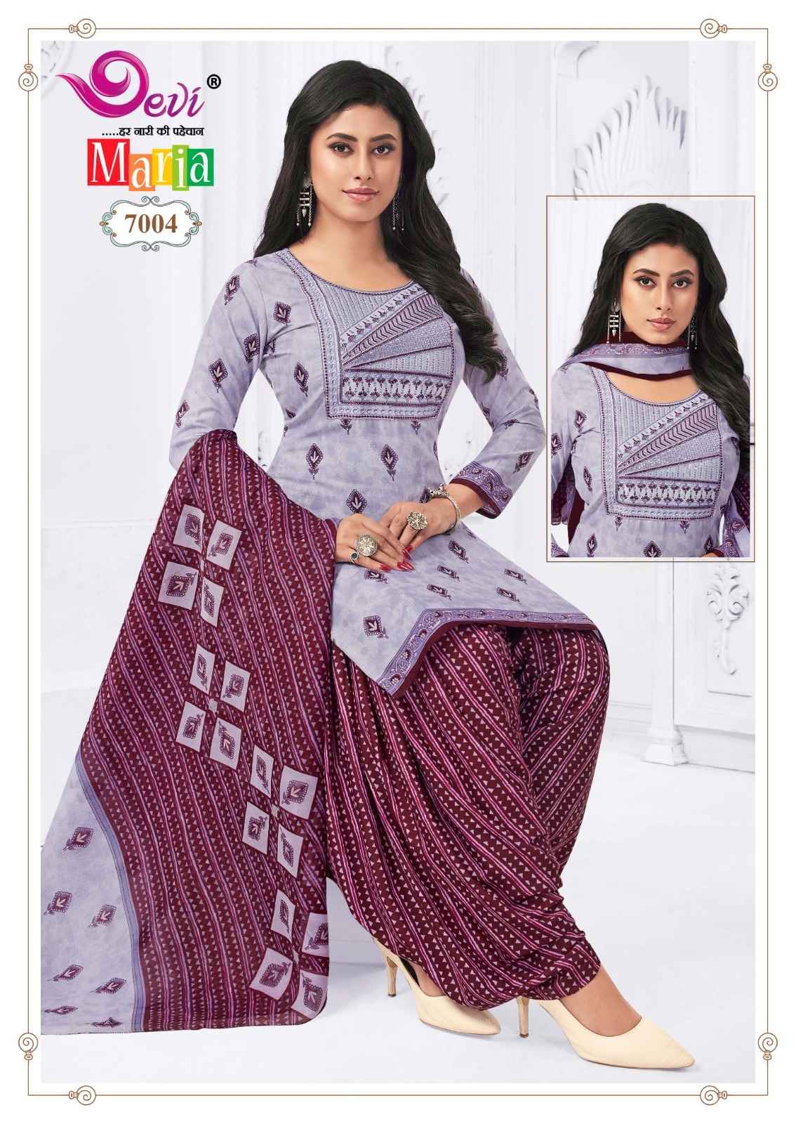 DEVI MARIA VOL-7 HEAVY INDO COTTON PRINTED EMBROIDERY DRESS AT WHOLESALE PRICE