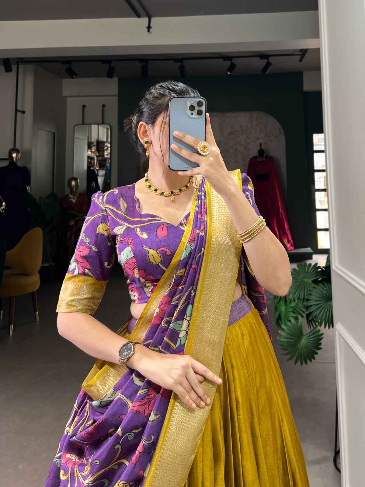DOLA SILK KALAMKARI PRINTED LEHENGA CHOLI AT WHOLESALE PRICE