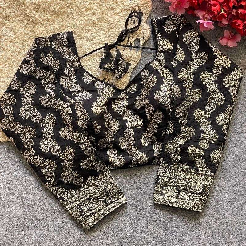 DOLA SILK WITH HEAVY JACQUARD WORK BLOUSE AT WHOLESALE PRICE