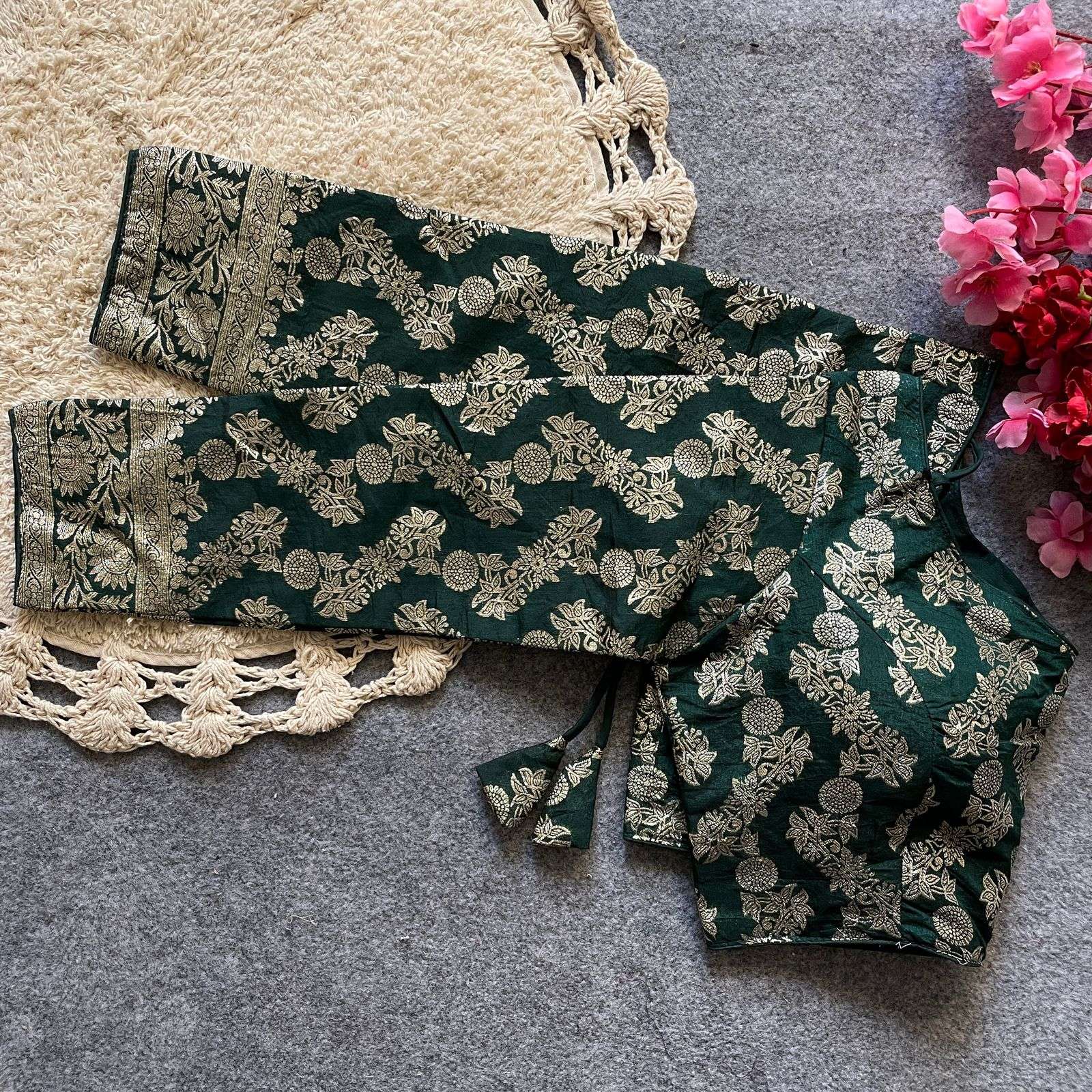 DOLA SILK WITH HEAVY JACQUARD WORK BLOUSE AT WHOLESALE PRICE