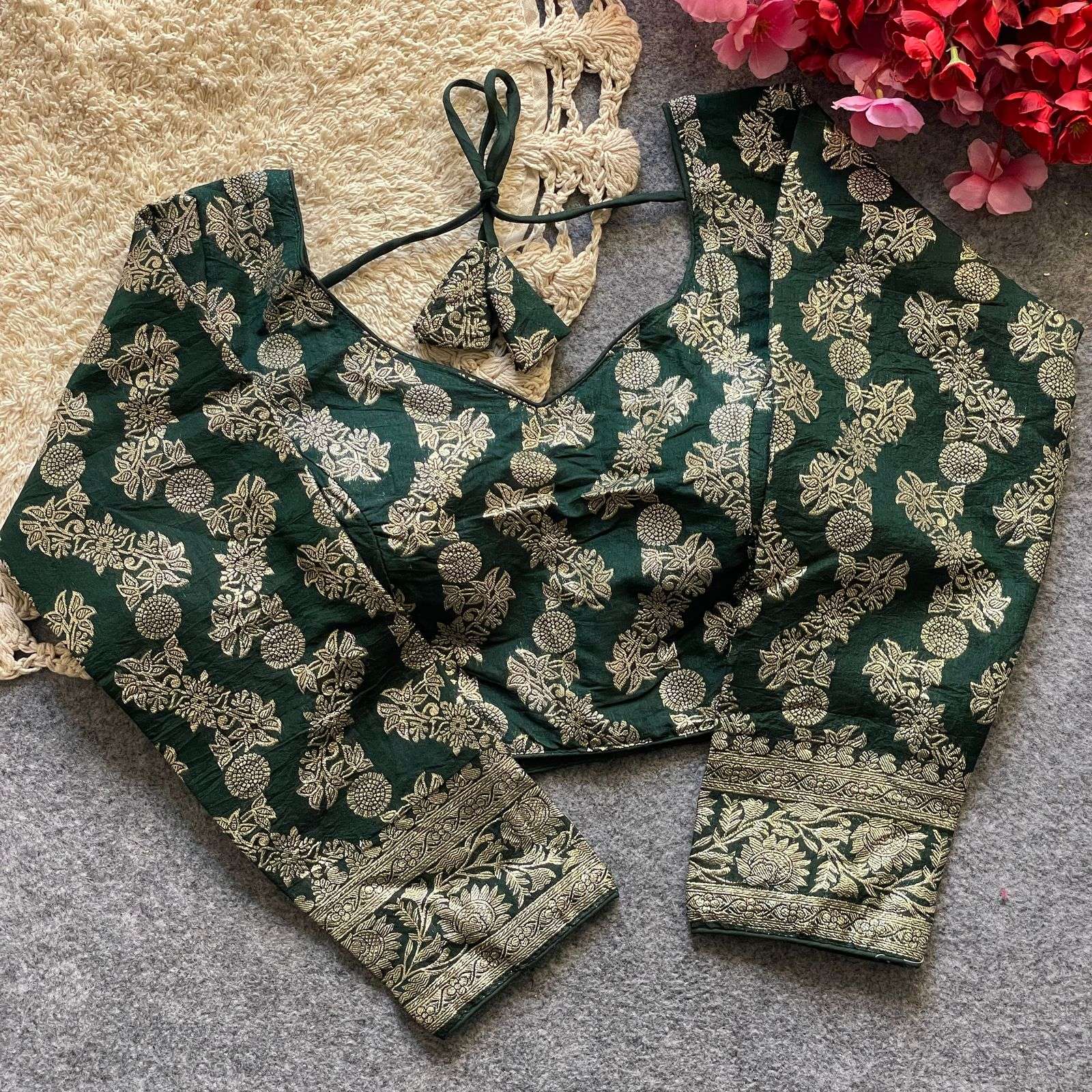 DOLA SILK WITH HEAVY JACQUARD WORK BLOUSE AT WHOLESALE PRICE