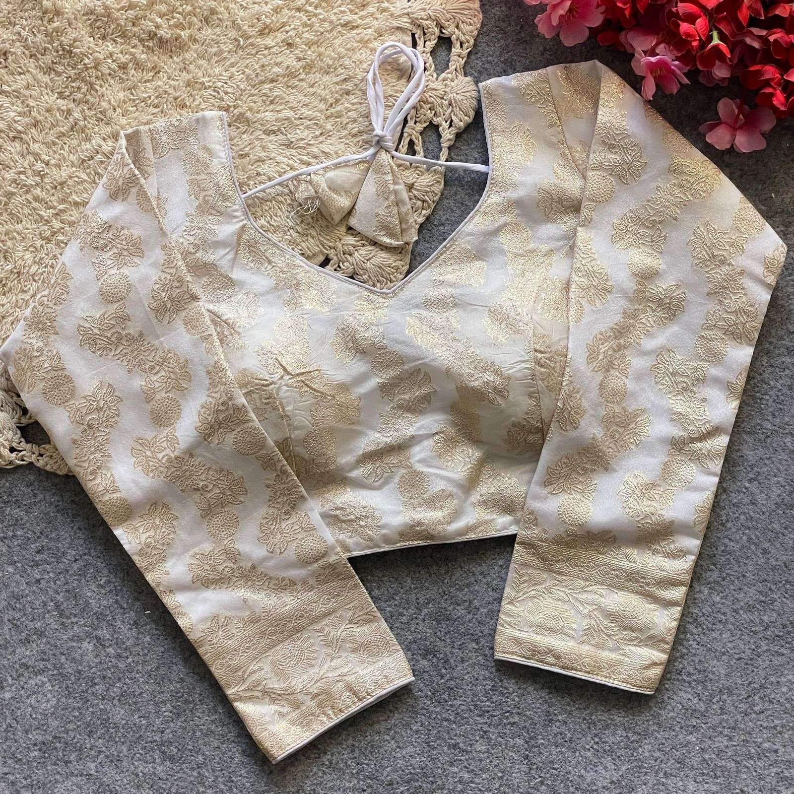 DOLA SILK WITH HEAVY JACQUARD WORK BLOUSE AT WHOLESALE PRICE