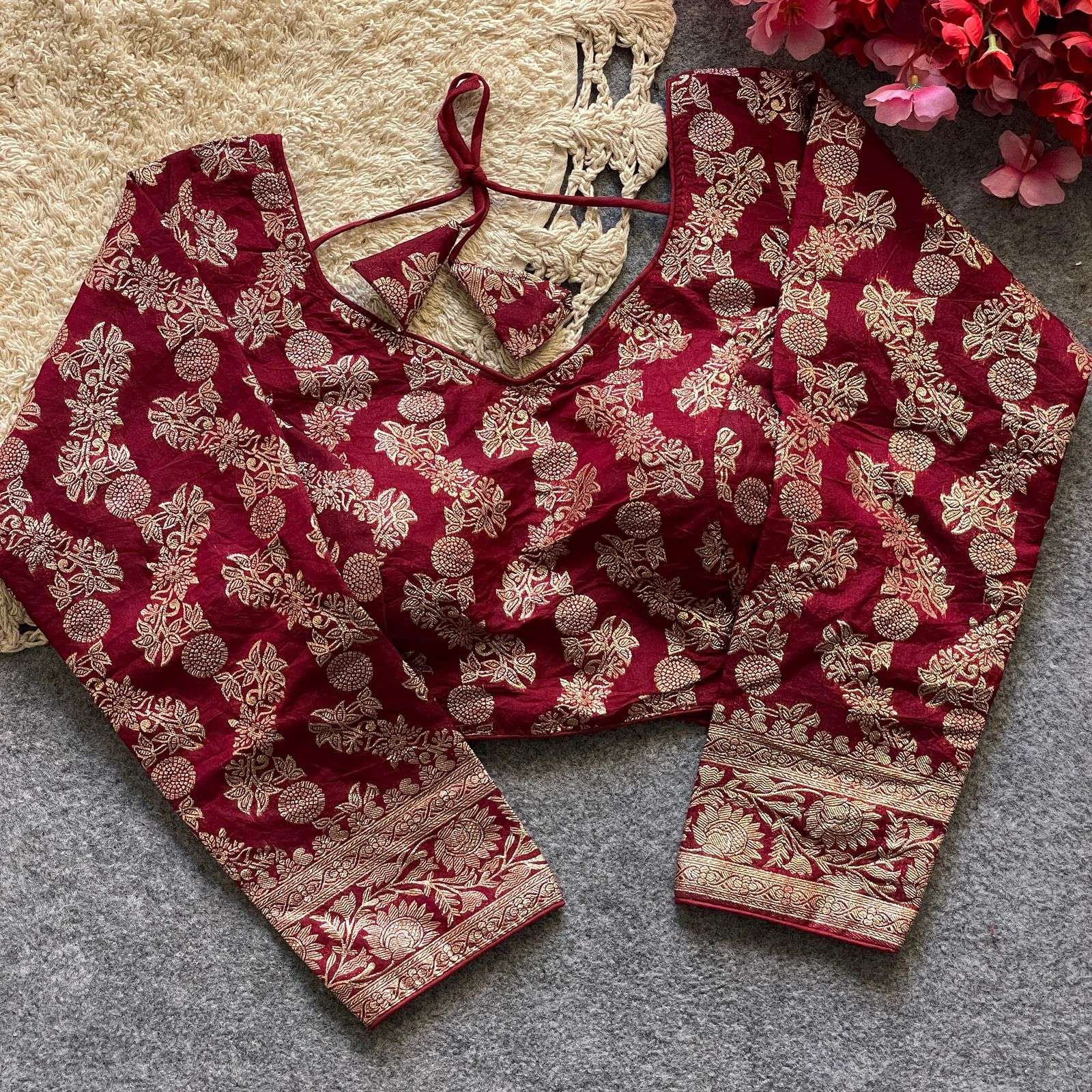 DOLA SILK WITH HEAVY JACQUARD WORK BLOUSE AT WHOLESALE PRICE