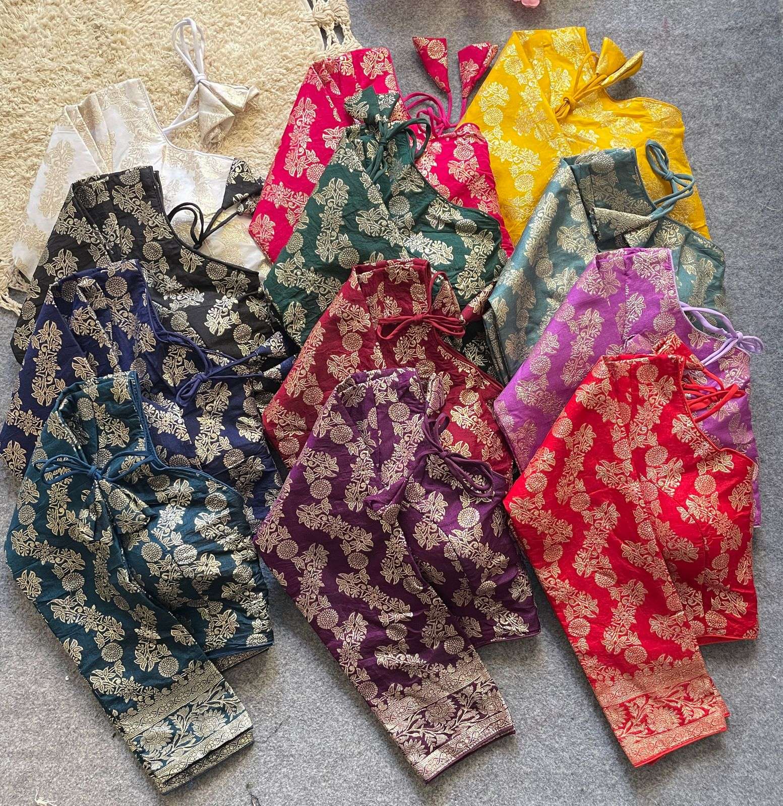 DOLA SILK WITH HEAVY JACQUARD WORK BLOUSE AT WHOLESALE PRICE