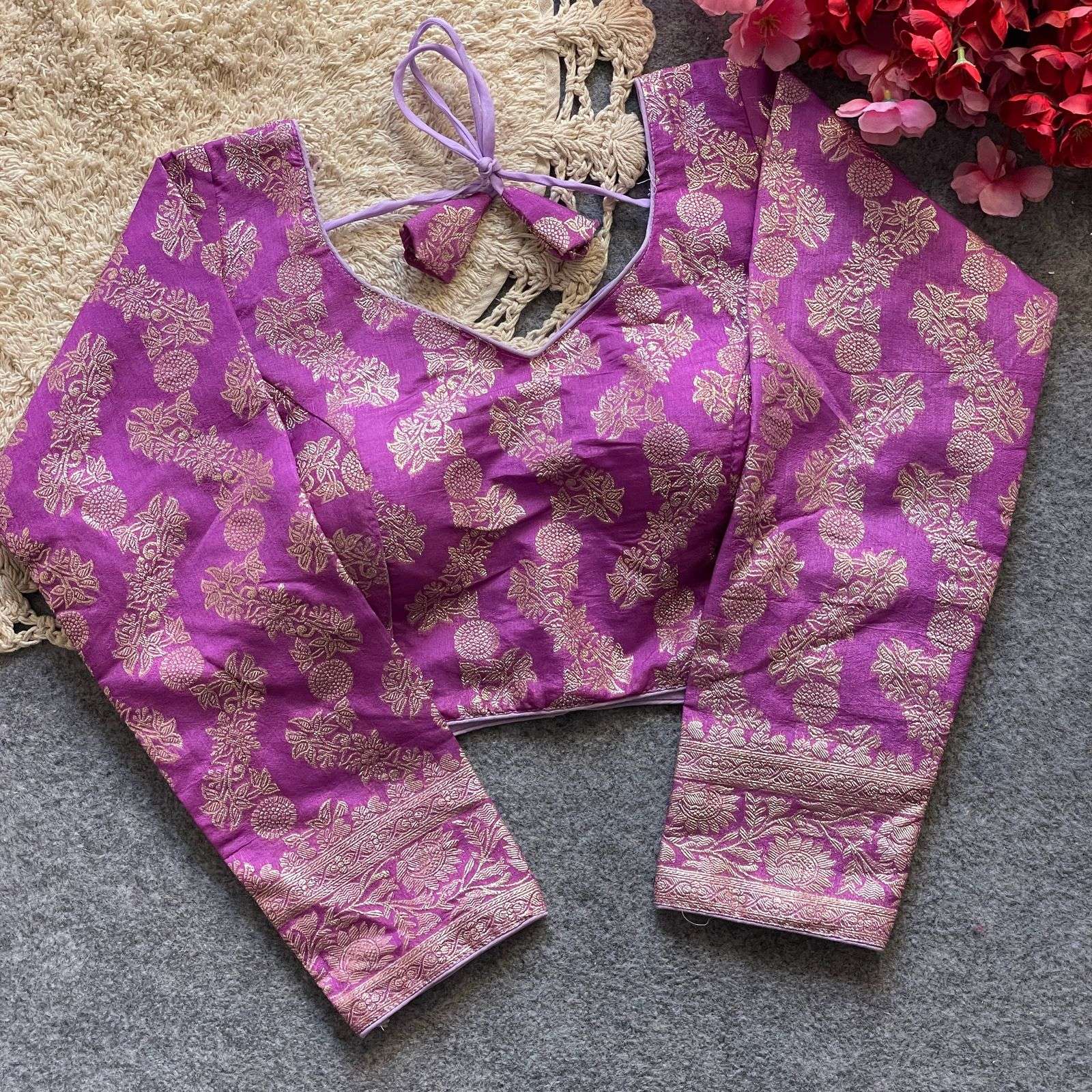DOLA SILK WITH HEAVY JACQUARD WORK BLOUSE AT WHOLESALE PRICE