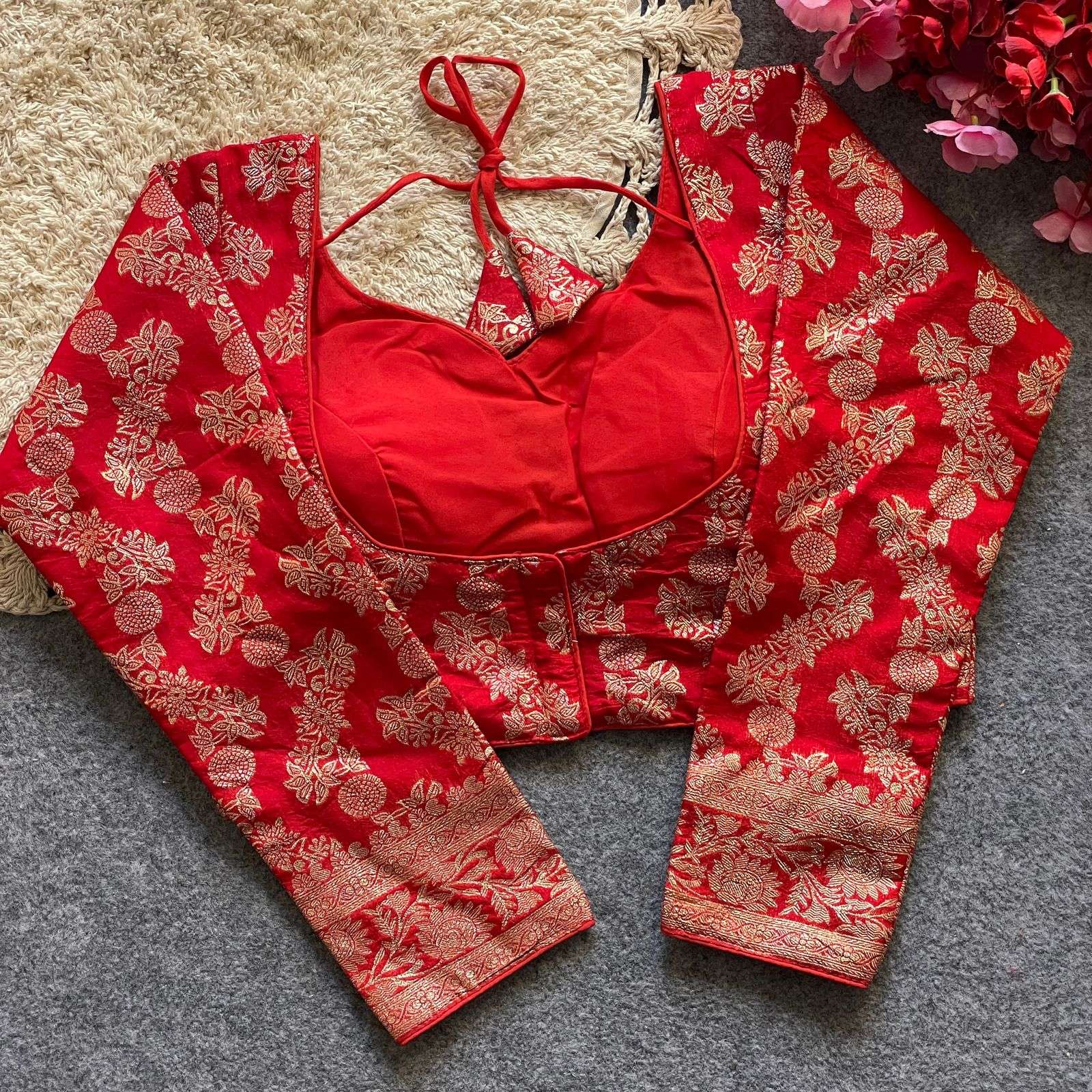 DOLA SILK WITH HEAVY JACQUARD WORK BLOUSE AT WHOLESALE PRICE