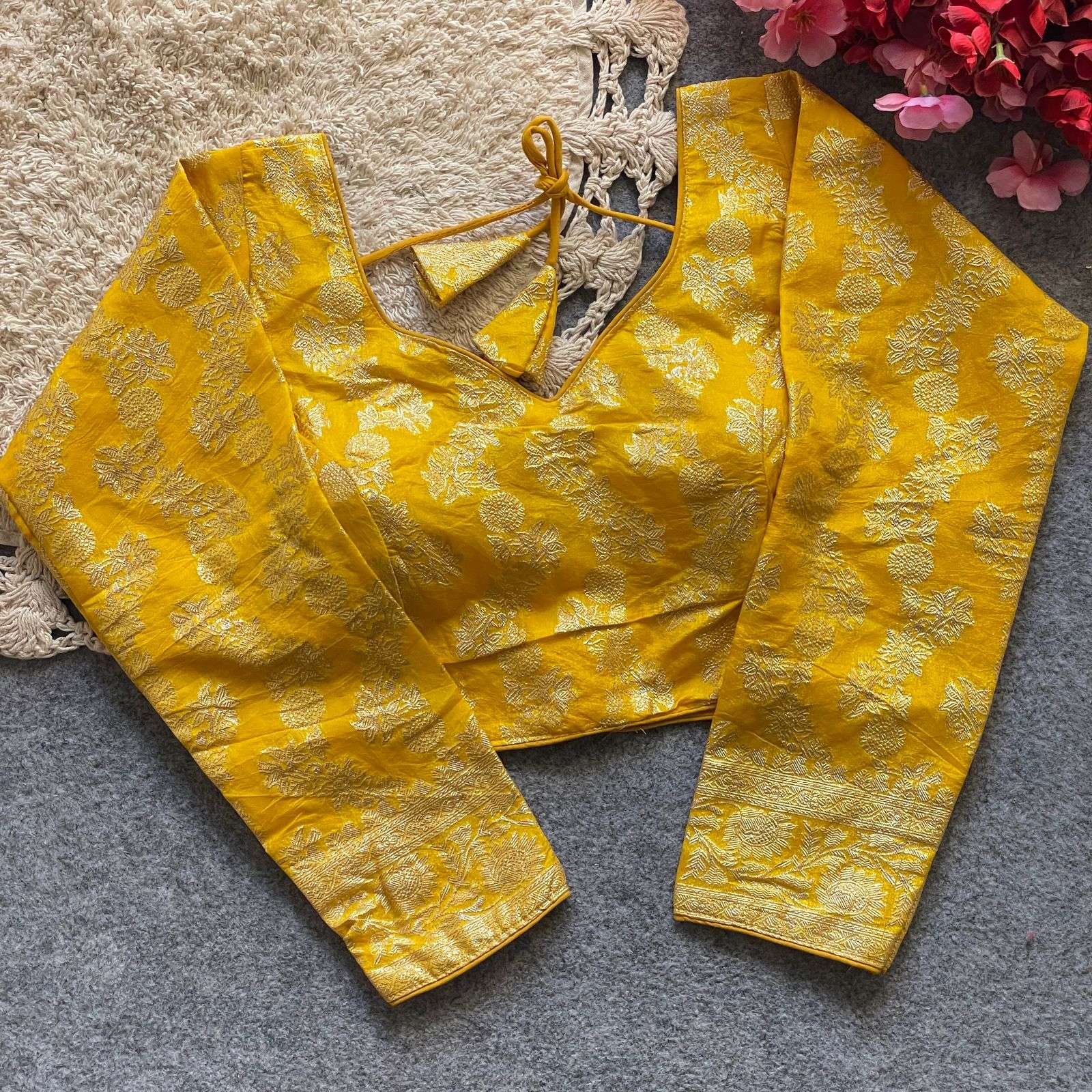 DOLA SILK WITH HEAVY JACQUARD WORK BLOUSE AT WHOLESALE PRICE