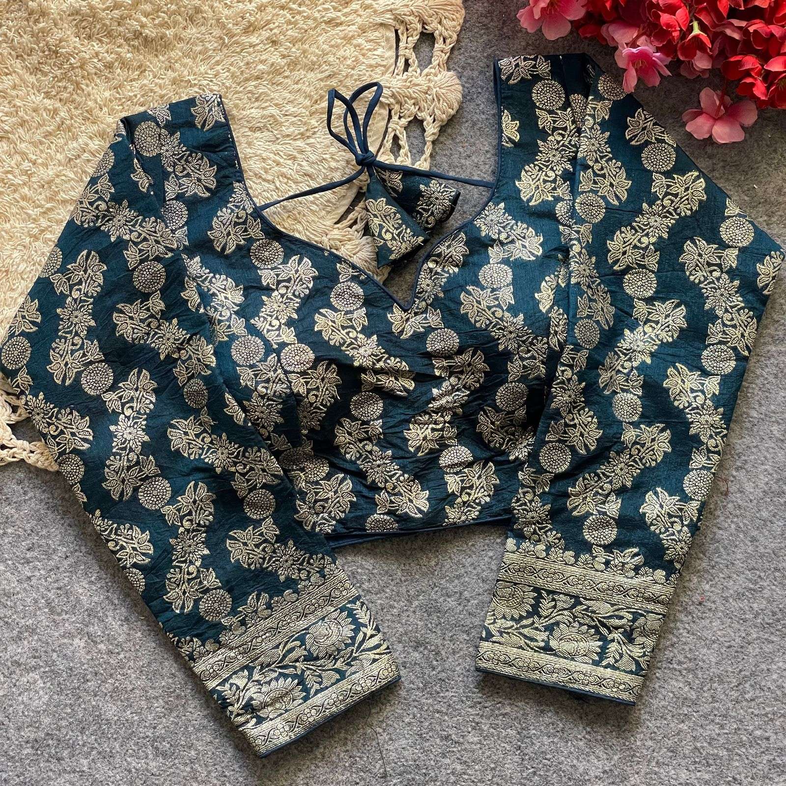 DOLA SILK WITH HEAVY JACQUARD WORK BLOUSE AT WHOLESALE PRICE