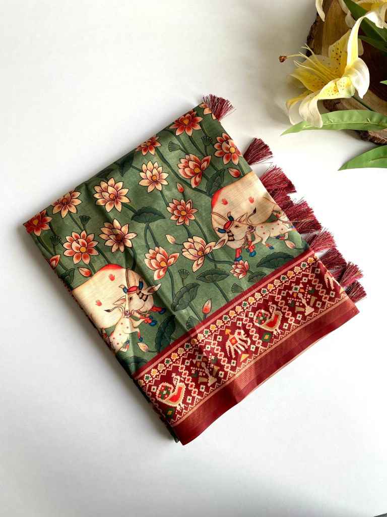 DOLA VISCOSE DIGITAL PRINT KALAMKARI PRINT SAREE AT WHOLESALE PRICE