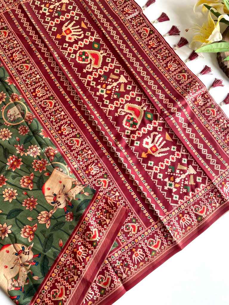 DOLA VISCOSE DIGITAL PRINT KALAMKARI PRINT SAREE AT WHOLESALE PRICE
