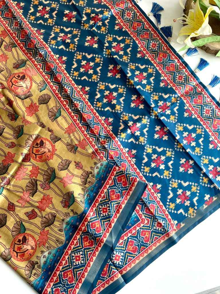 DOLA VISCOSE DIGITAL PRINT KALAMKARI PRINT SAREE AT WHOLESALE PRICE