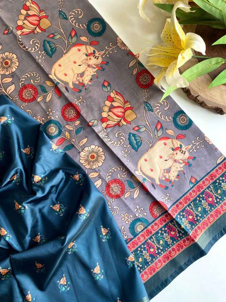 DOLA VISCOSE DIGITAL PRINT KALAMKARI PRINT SAREE AT WHOLESALE PRICE