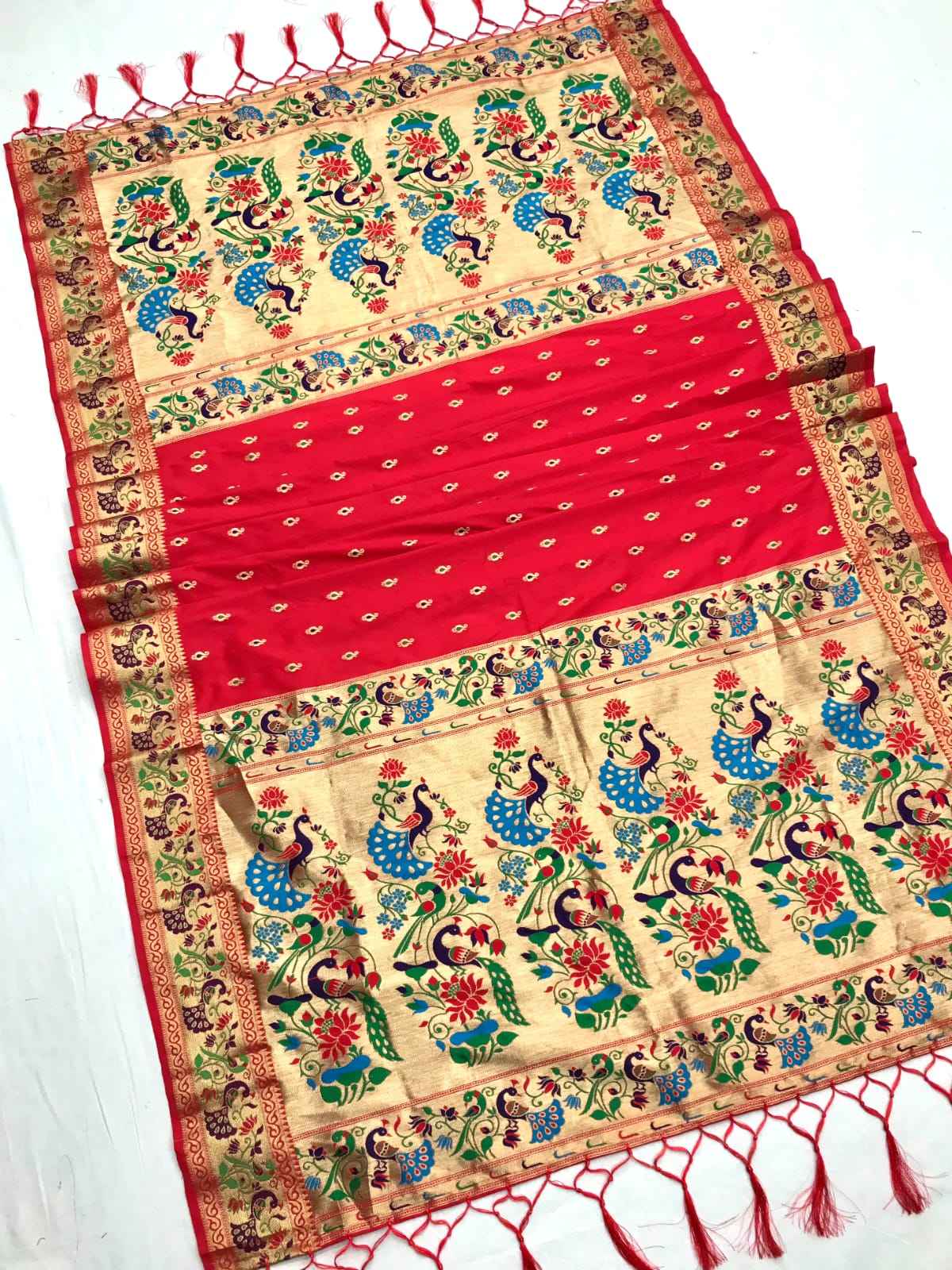 DUPATTA VOL-6 GOLD JARI MOR PARROT DUPATTA AT WHOLESALE PRICE