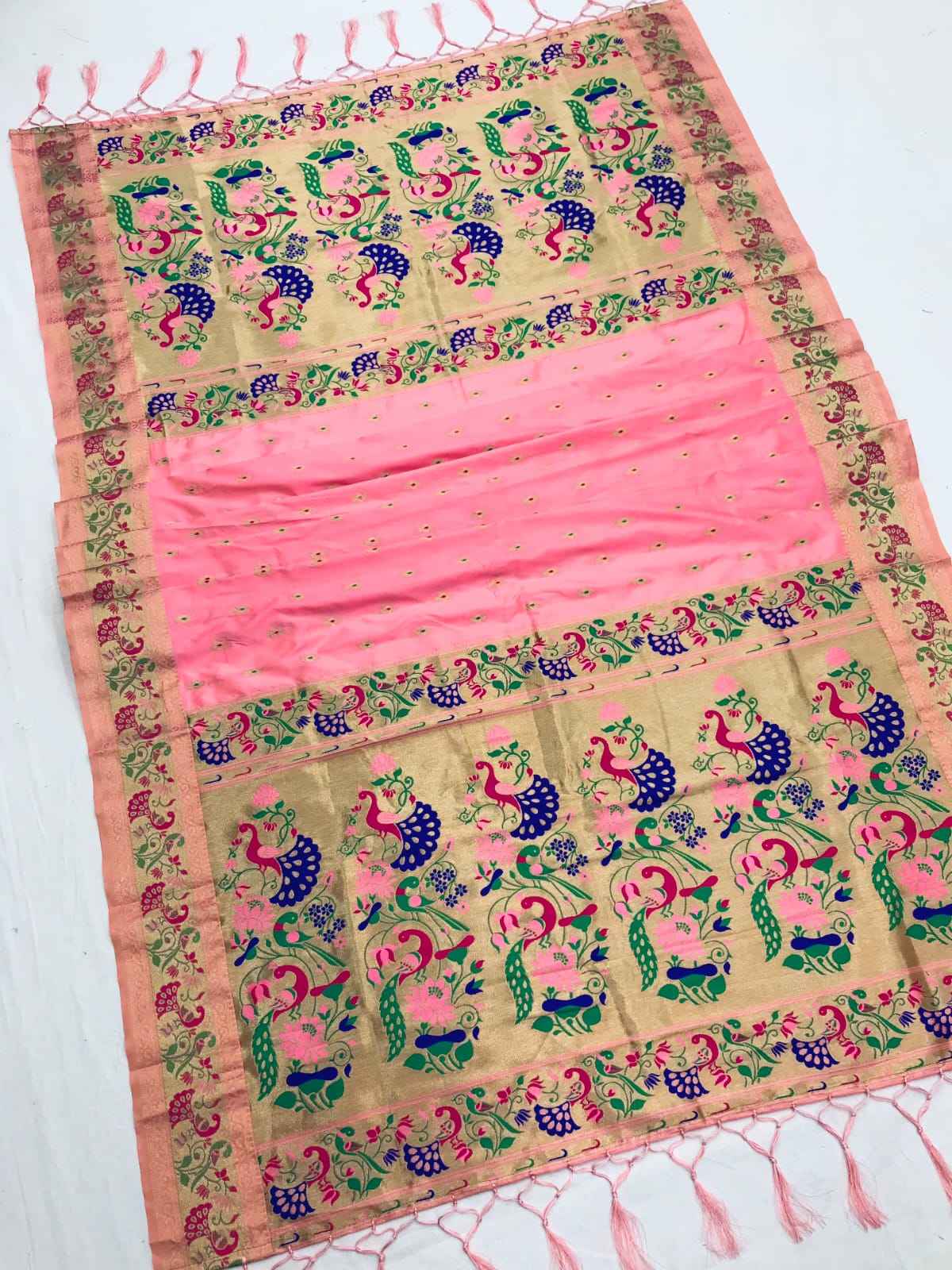 DUPATTA VOL-6 GOLD JARI MOR PARROT DUPATTA AT WHOLESALE PRICE