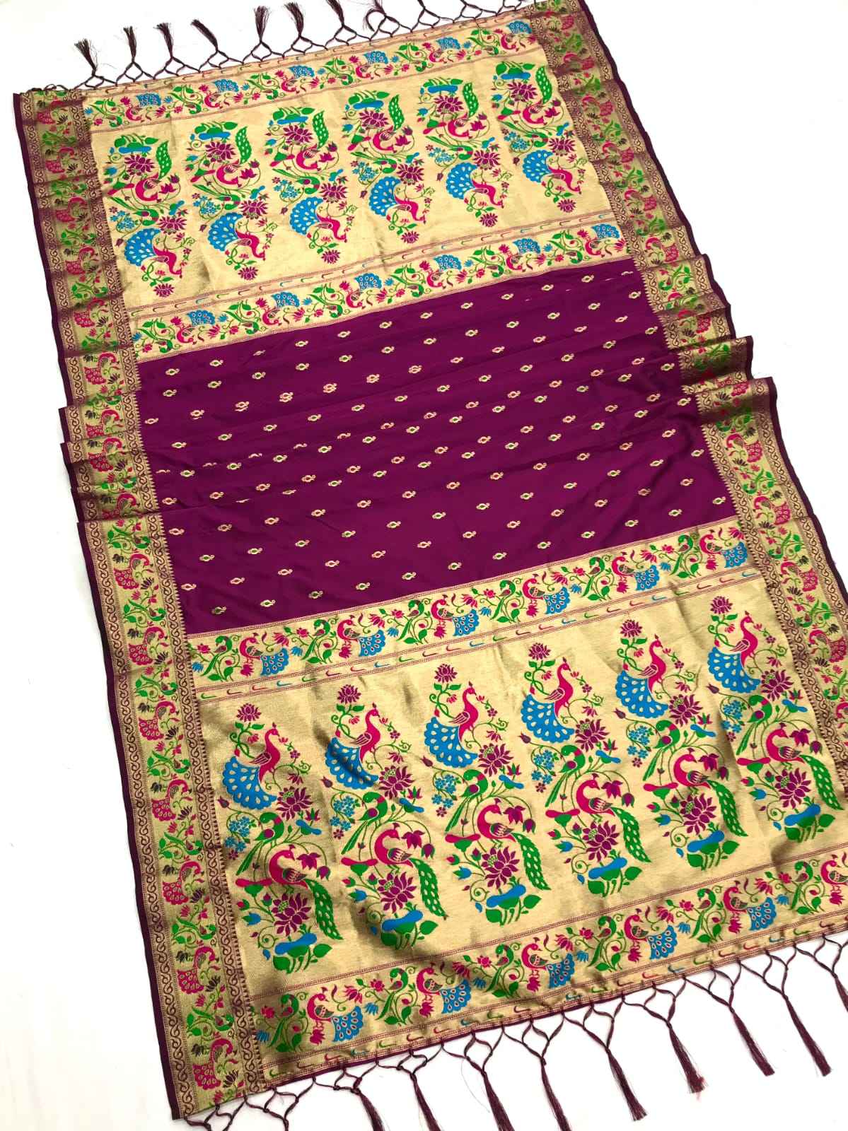 DUPATTA VOL-6 GOLD JARI MOR PARROT DUPATTA AT WHOLESALE PRICE