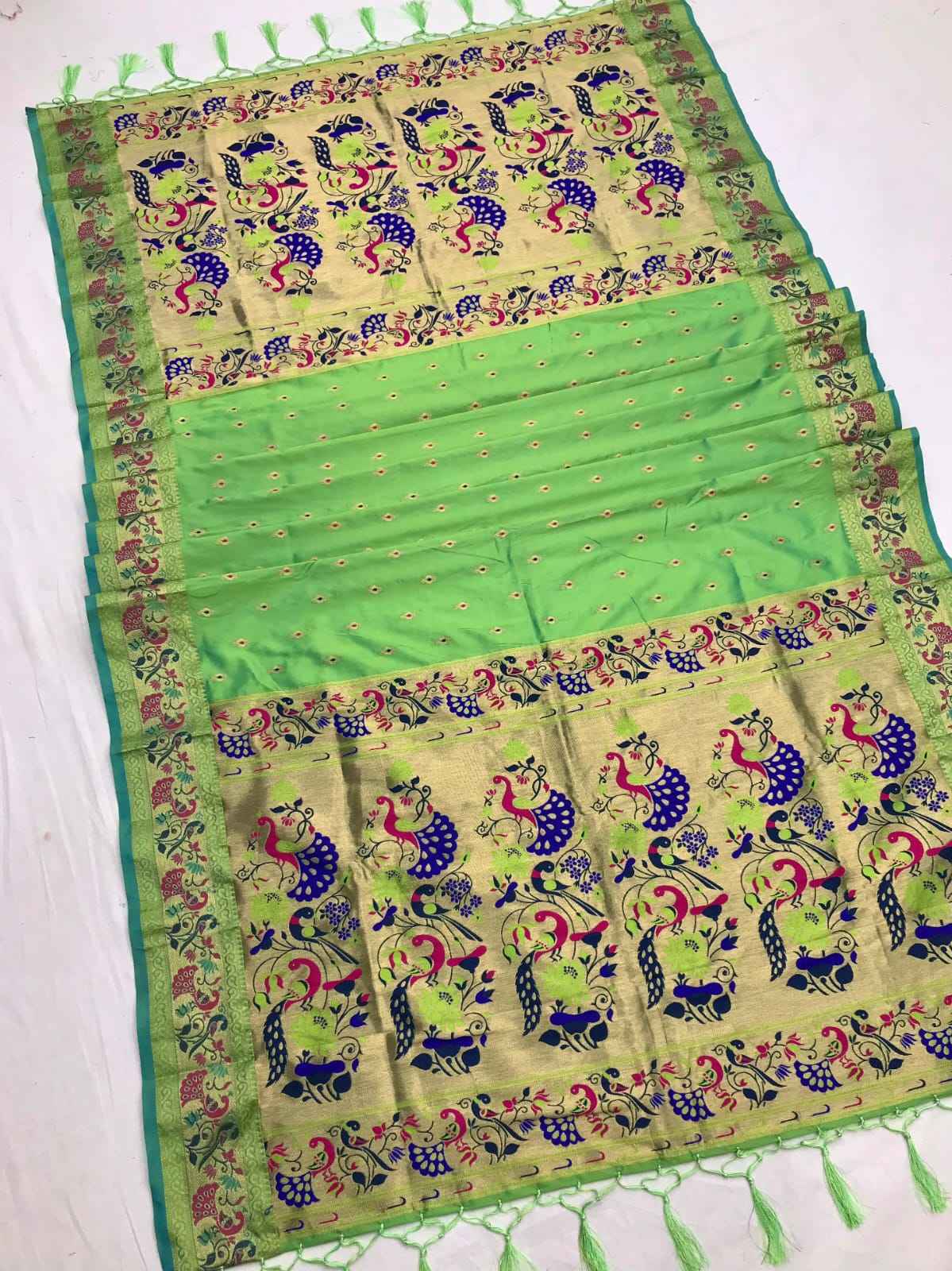 DUPATTA VOL-6 GOLD JARI MOR PARROT DUPATTA AT WHOLESALE PRICE