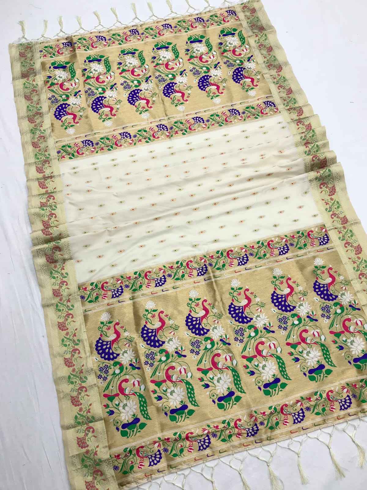 DUPATTA VOL-6 GOLD JARI MOR PARROT DUPATTA AT WHOLESALE PRICE