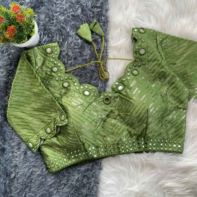 FANCY HEAVY REAL MIRROR WORK AND SEQUENCE BLOUSE AT WHOLESALE PRICE