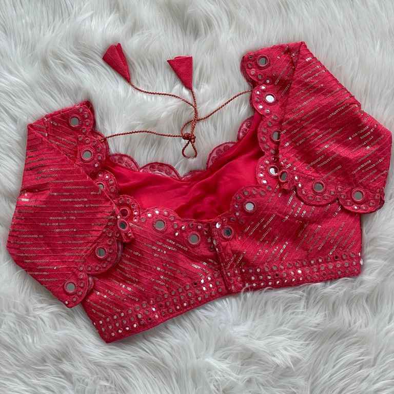 FANCY HEAVY REAL MIRROR WORK AND SEQUENCE BLOUSE AT WHOLESALE PRICE