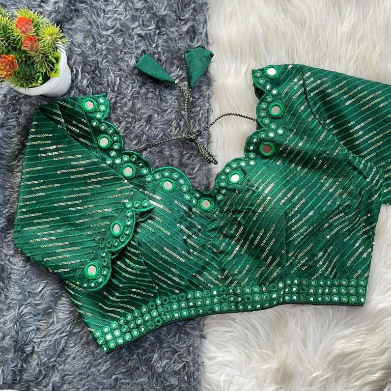 FANCY HEAVY REAL MIRROR WORK AND SEQUENCE BLOUSE AT WHOLESALE PRICE