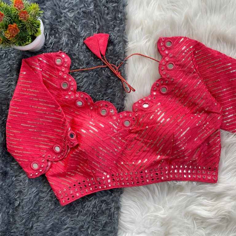FANCY HEAVY REAL MIRROR WORK AND SEQUENCE BLOUSE AT WHOLESALE PRICE