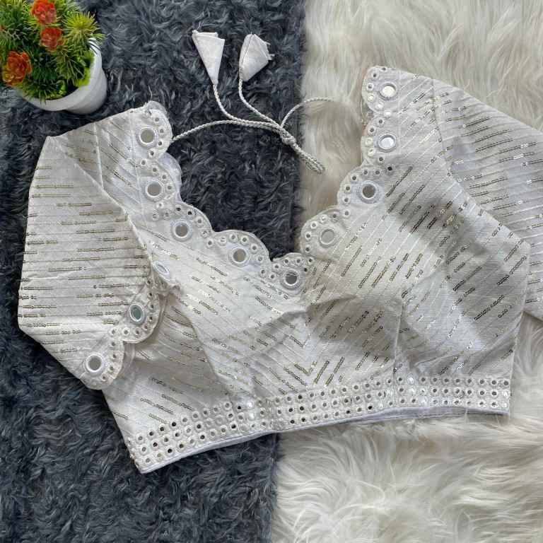 FANCY HEAVY REAL MIRROR WORK AND SEQUENCE BLOUSE AT WHOLESALE PRICE