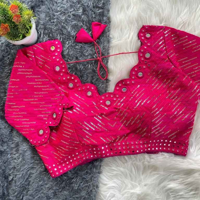 FANCY HEAVY REAL MIRROR WORK AND SEQUENCE BLOUSE AT WHOLESALE PRICE
