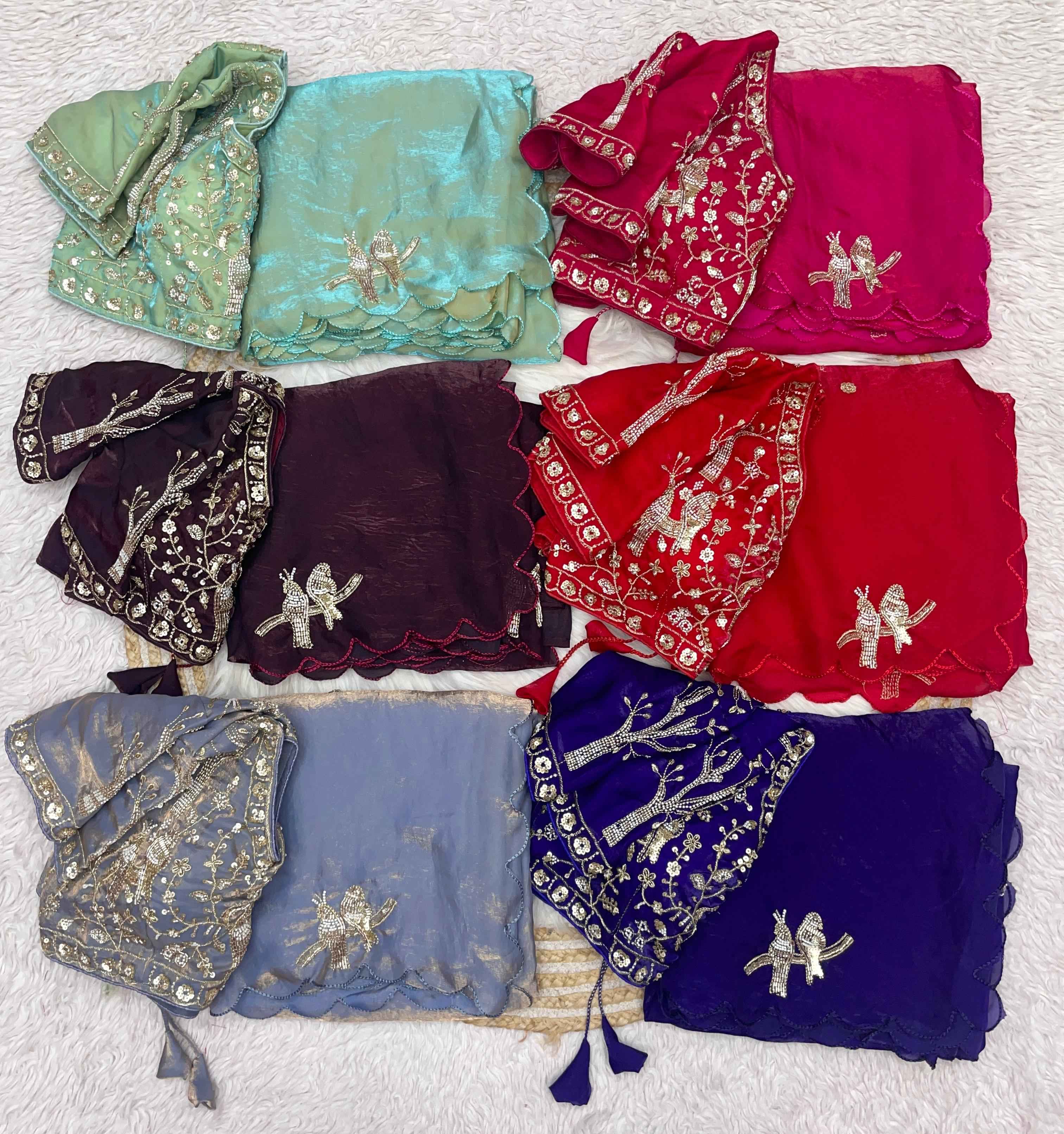 FANDY SATTIN KHATLI WORK AND BRITS WORK SAREE AT WHOLESALE PRICE