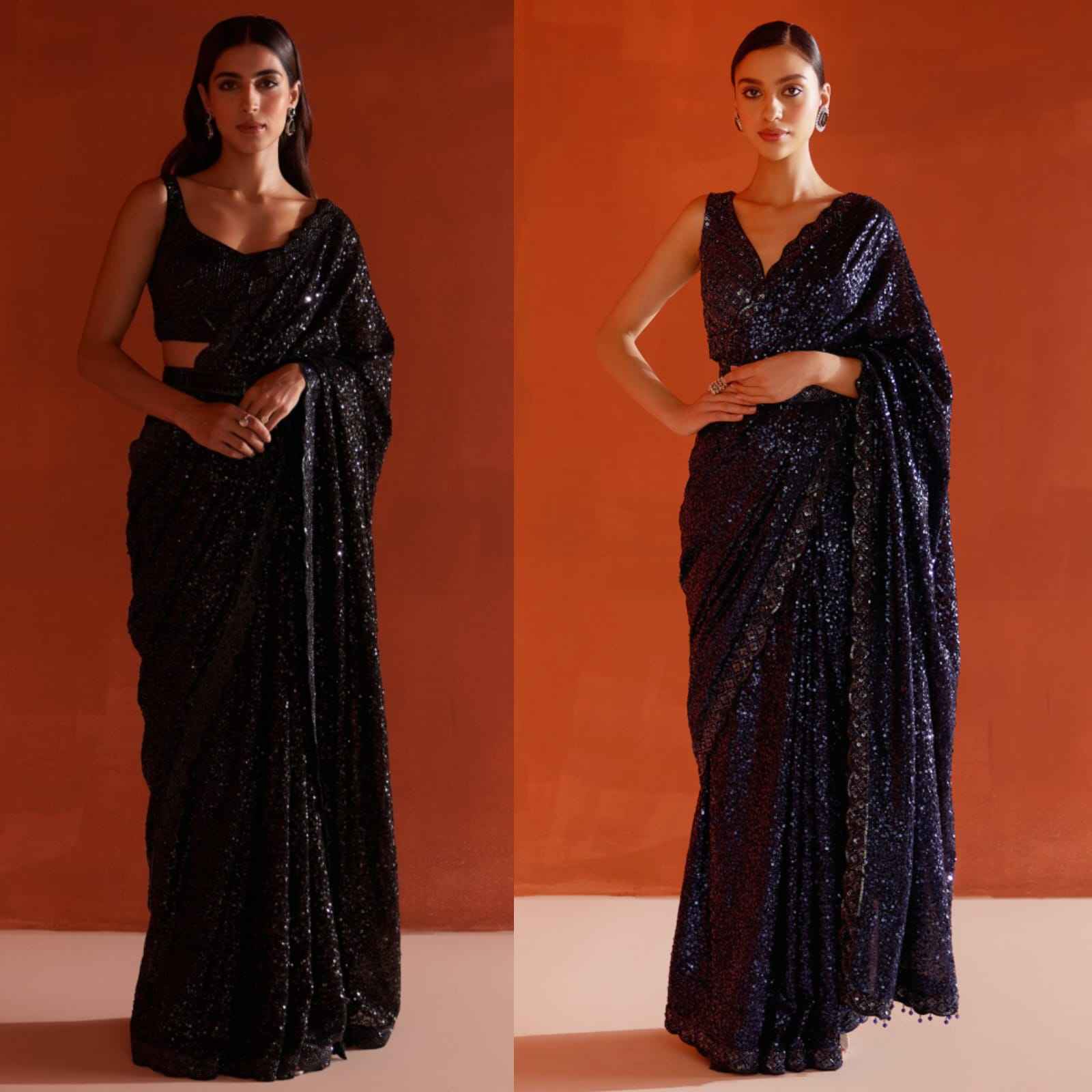 FAUX GEORGETTE SEQUENCE EMBRODERY WORK SAREE AT WHOLESALE PRICE