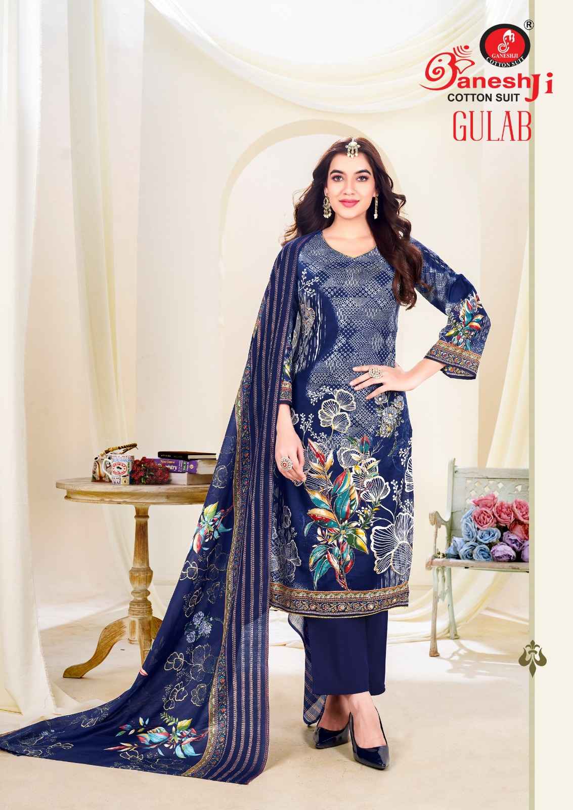 GANESHJI GULAB VOL-01 PURE HEAVY SOFT COTTON DRESS MATERIAL AT WHOLESALE PRICE