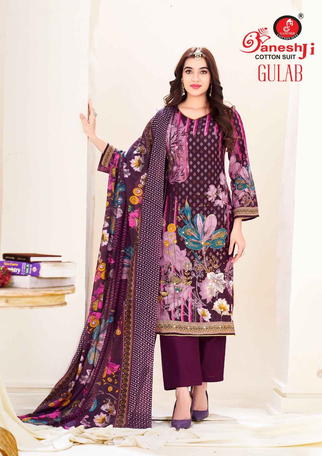 GANESHJI GULAB VOL-01 PURE HEAVY SOFT COTTON DRESS MATERIAL AT WHOLESALE PRICE