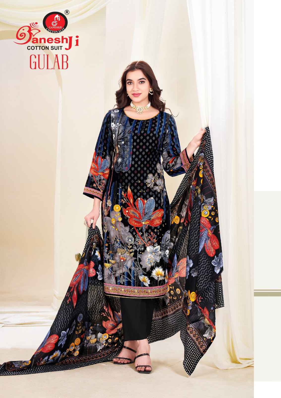GANESHJI GULAB VOL-01 PURE HEAVY SOFT COTTON DRESS MATERIAL AT WHOLESALE PRICE