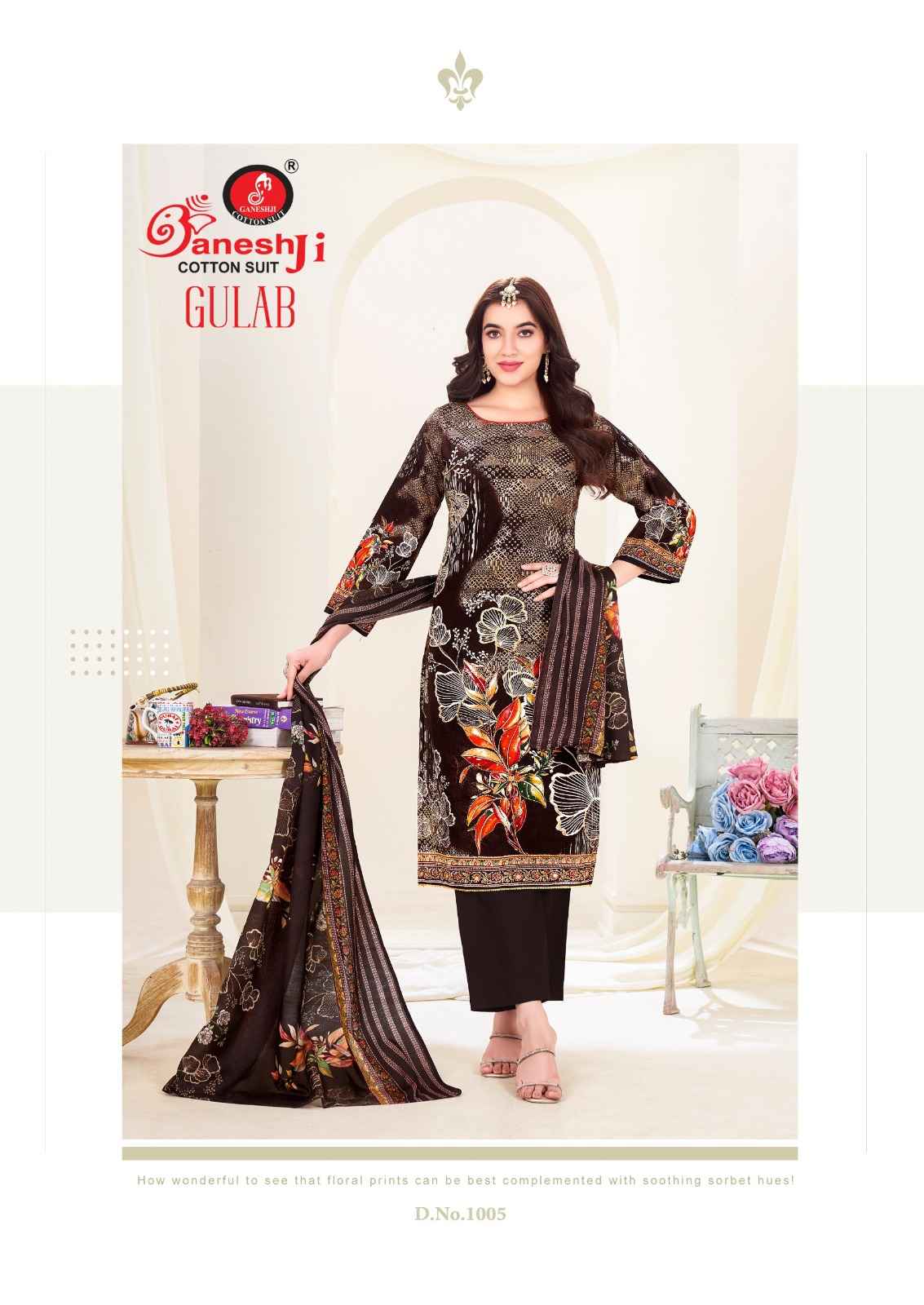 GANESHJI GULAB VOL-01 PURE HEAVY SOFT COTTON DRESS MATERIAL AT WHOLESALE PRICE