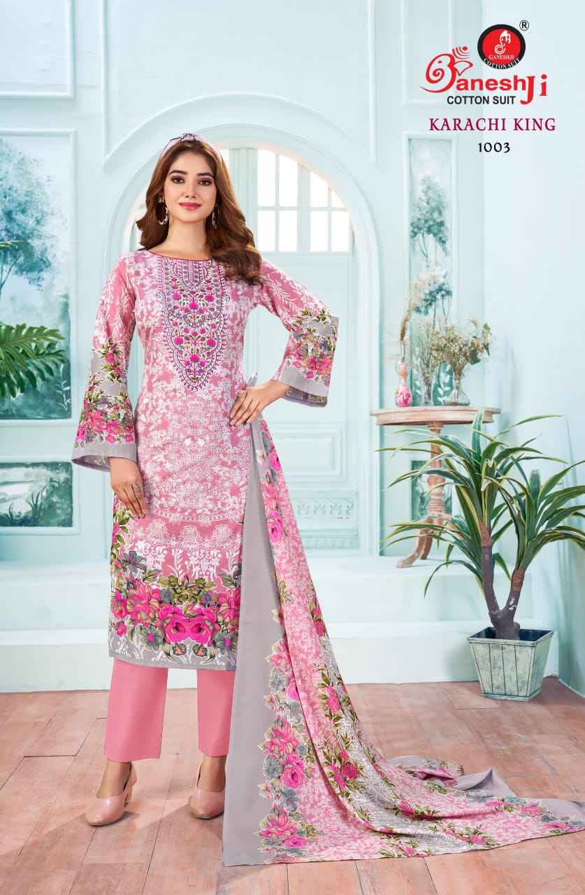GANESHJI KARACHI KING VOL-01 SOFT COTTON DRESS MATERIAL AT WHOLESALE PRICE