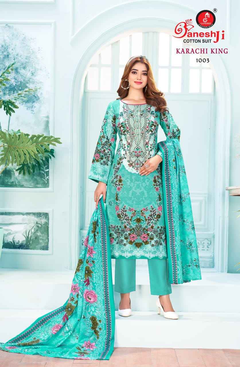 GANESHJI KARACHI KING VOL-01 SOFT COTTON DRESS MATERIAL AT WHOLESALE PRICE
