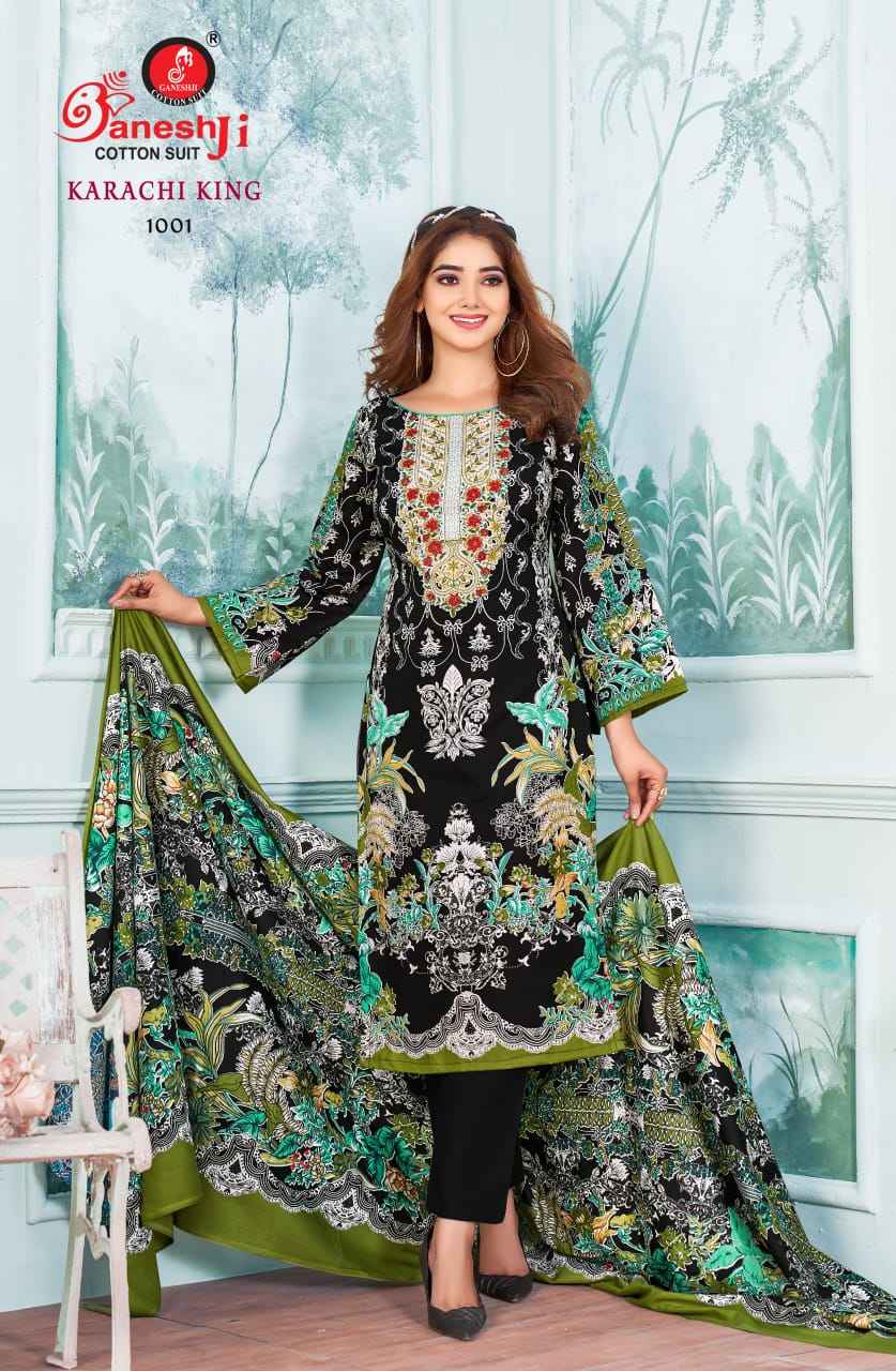 GANESHJI KARACHI KING VOL-01 SOFT COTTON DRESS MATERIAL AT WHOLESALE PRICE