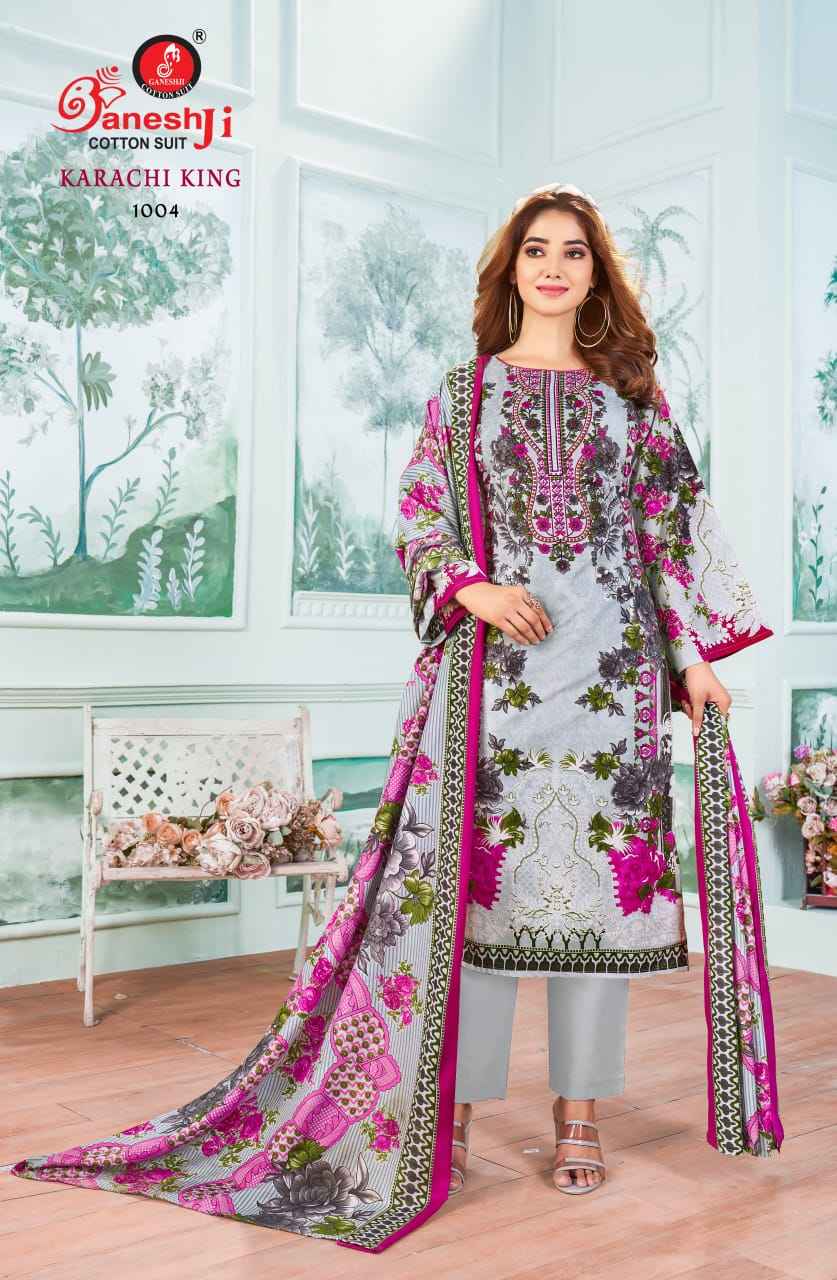 GANESHJI KARACHI KING VOL-01 SOFT COTTON DRESS MATERIAL AT WHOLESALE PRICE