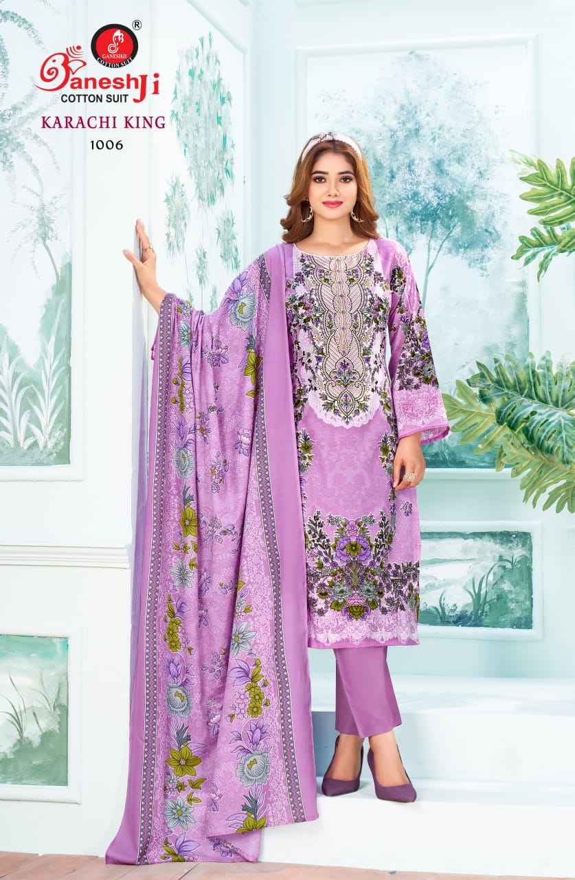 GANESHJI KARACHI KING VOL-01 SOFT COTTON DRESS MATERIAL AT WHOLESALE PRICE