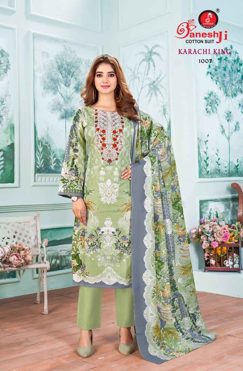 GANESHJI KARACHI KING VOL-01 SOFT COTTON DRESS MATERIAL AT WHOLESALE PRICE