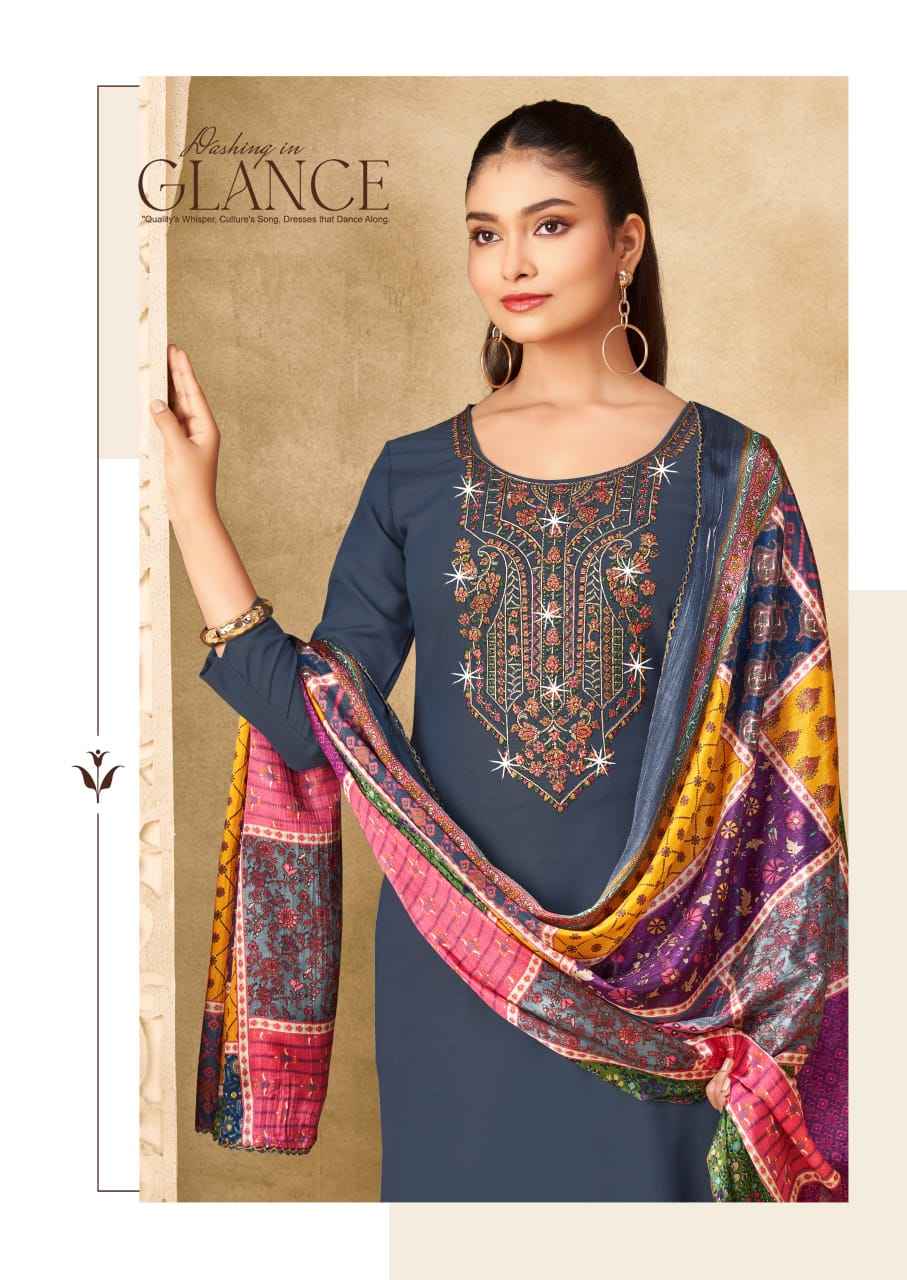 GANESHJI NIGAR VOL-02 PURE REYON SLUB WITH EMBROIDERY DRESS MATERIAL AT WHOLESALE PRICE