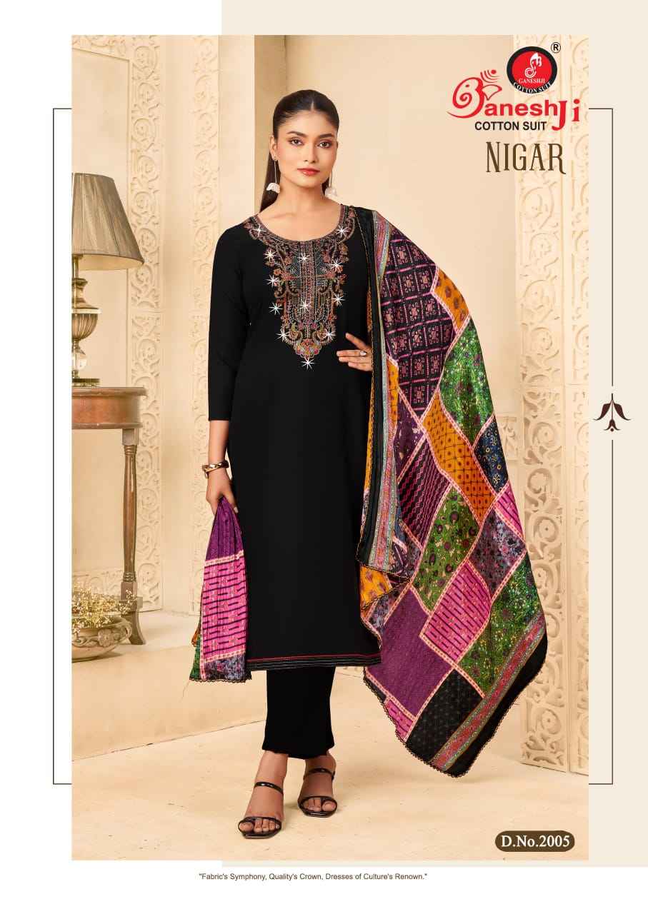 GANESHJI NIGAR VOL-02 PURE REYON SLUB WITH EMBROIDERY DRESS MATERIAL AT WHOLESALE PRICE