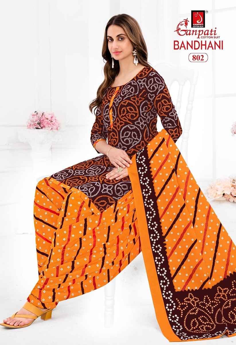 GANPATI BANDHANI VOL-8 HEAVY LAWN COTTON PRINTED DRESS MATERIAL AT WHOLESALE PRICE