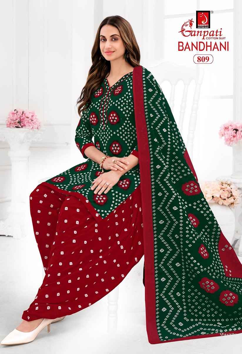 GANPATI BANDHANI VOL-8 HEAVY LAWN COTTON PRINTED DRESS MATERIAL AT WHOLESALE PRICE