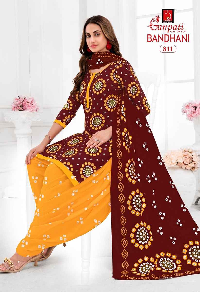 GANPATI BANDHANI VOL-8 HEAVY LAWN COTTON PRINTED DRESS MATERIAL AT WHOLESALE PRICE