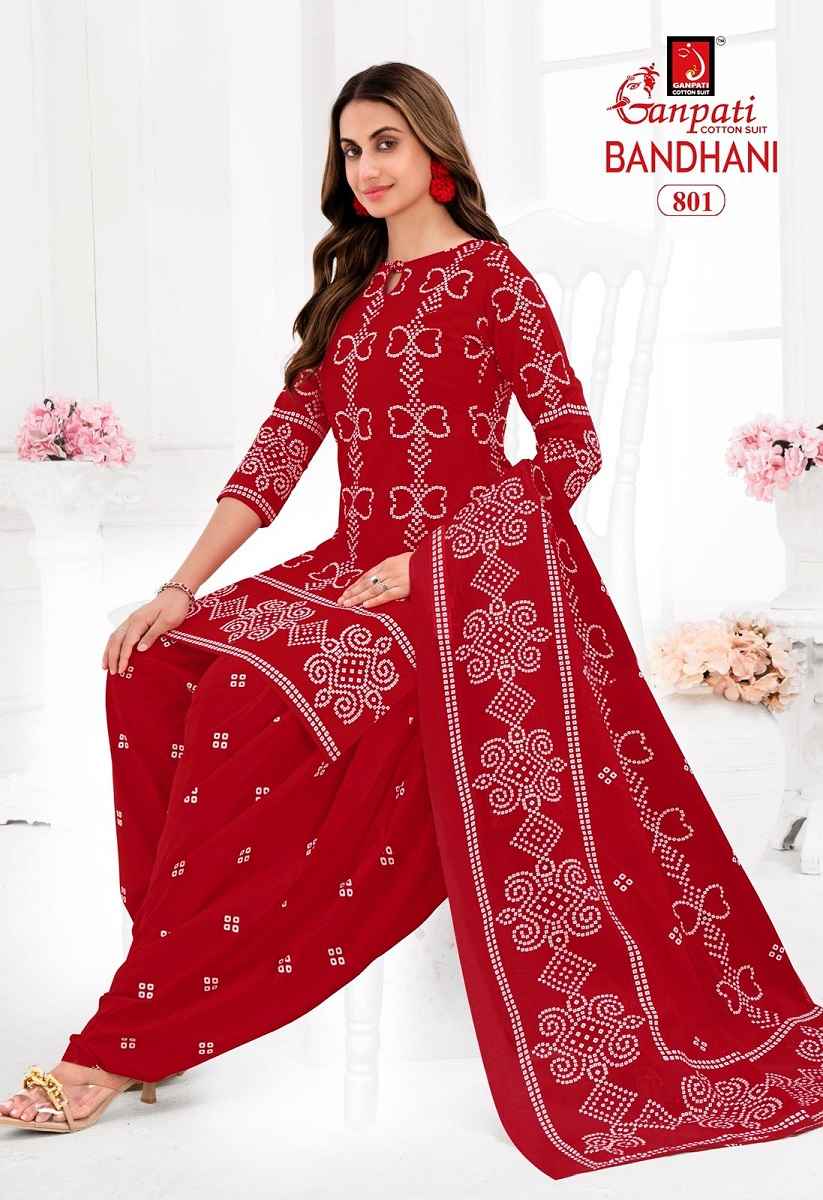 GANPATI BANDHANI VOL-8 HEAVY LAWN COTTON PRINTED DRESS MATERIAL AT WHOLESALE PRICE