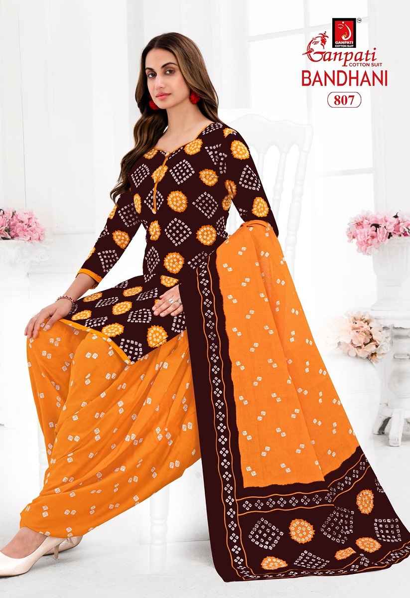 GANPATI BANDHANI VOL-8 HEAVY LAWN COTTON PRINTED DRESS MATERIAL AT WHOLESALE PRICE