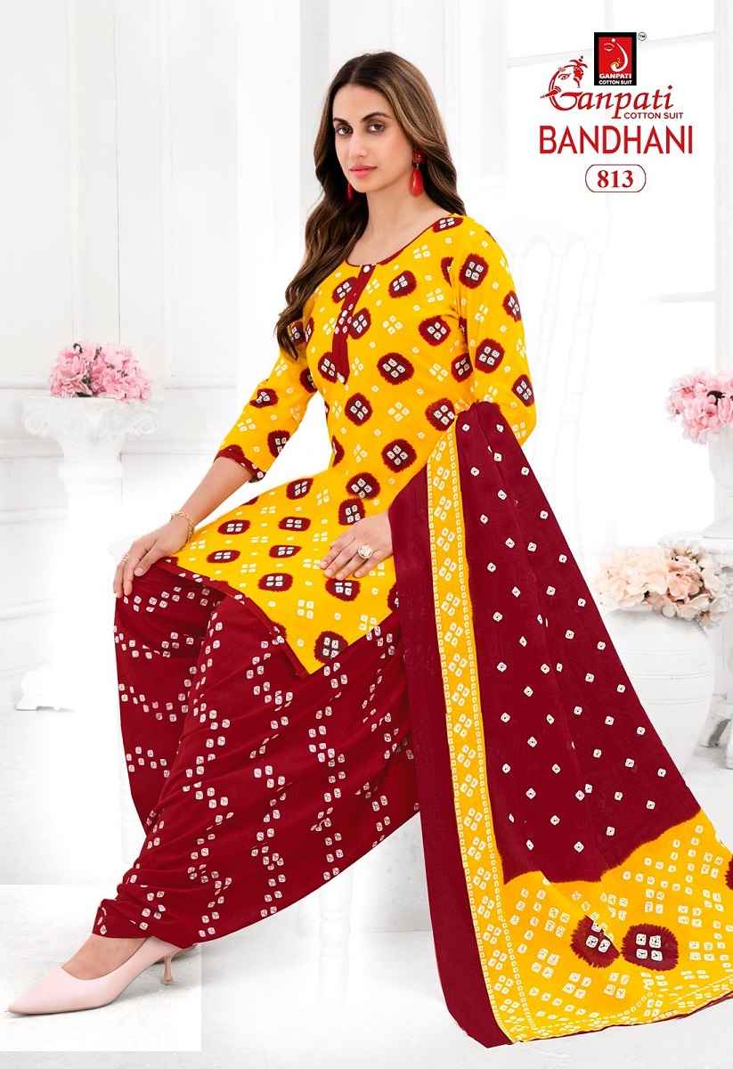 GANPATI BANDHANI VOL-8 HEAVY LAWN COTTON PRINTED DRESS MATERIAL AT WHOLESALE PRICE