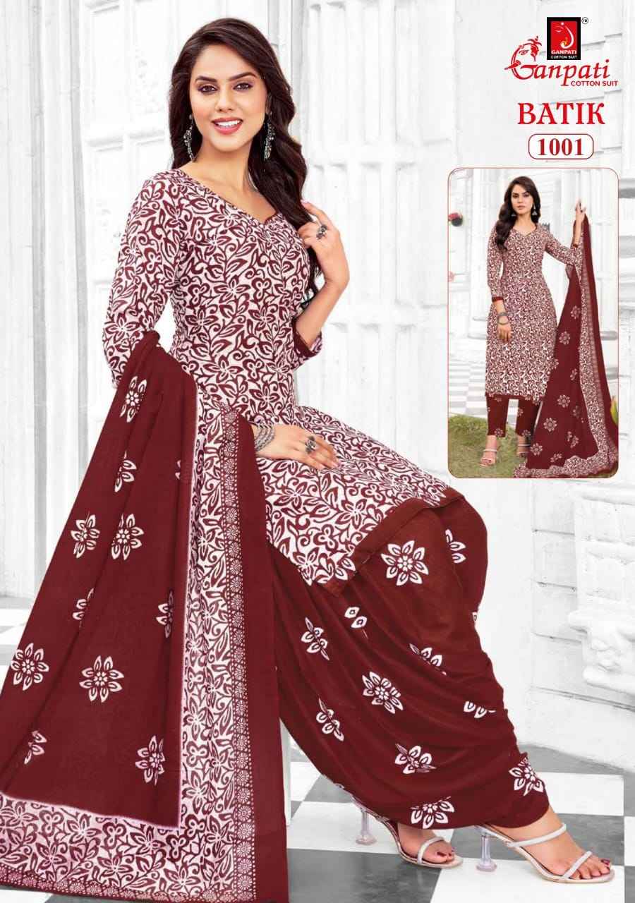 GANPATI BATIK VOL-10 HEAVY LAWN COTTON PRINTED DRESS MATERIAL AT WHOLESALE PRICE
