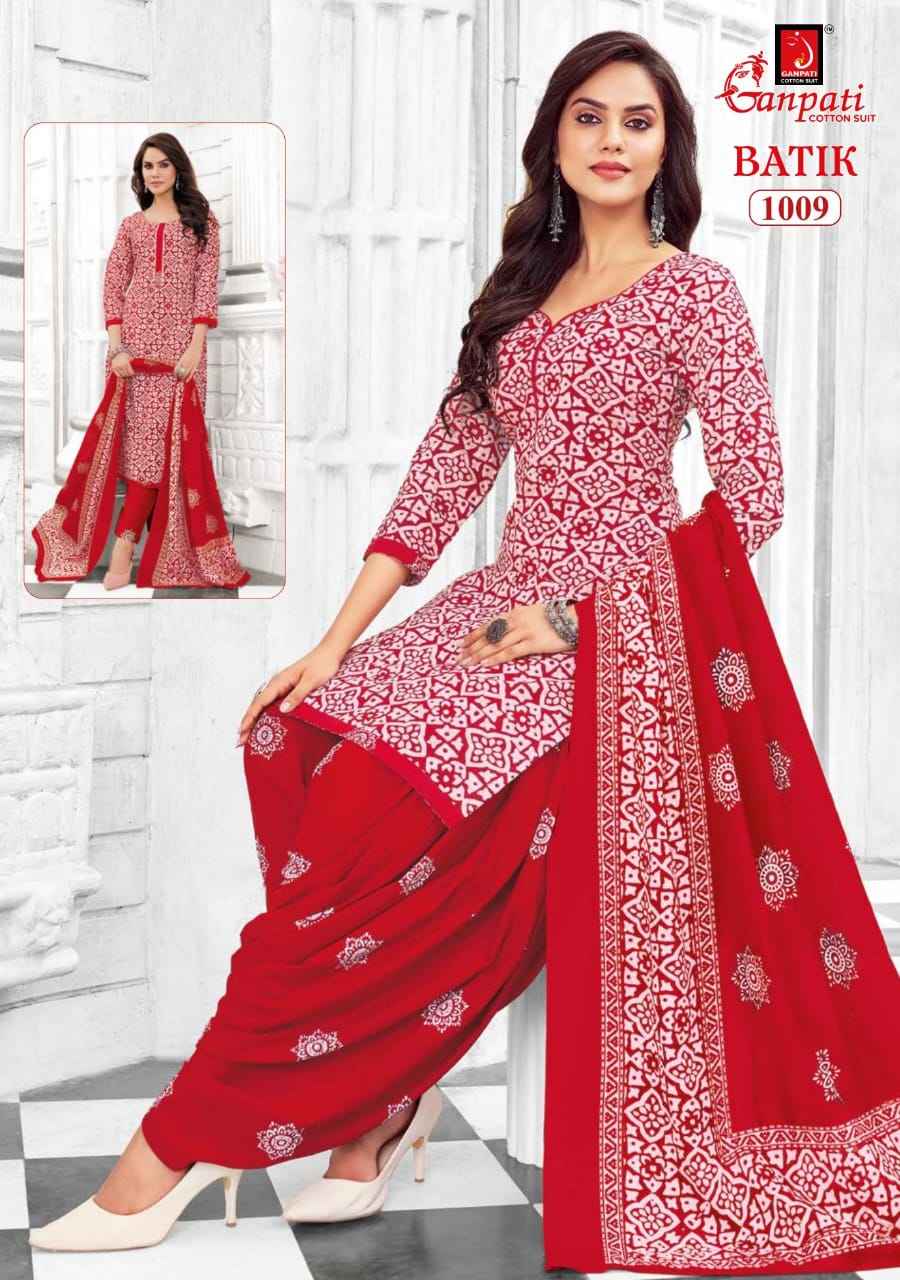 GANPATI BATIK VOL-10 HEAVY LAWN COTTON PRINTED DRESS MATERIAL AT WHOLESALE PRICE